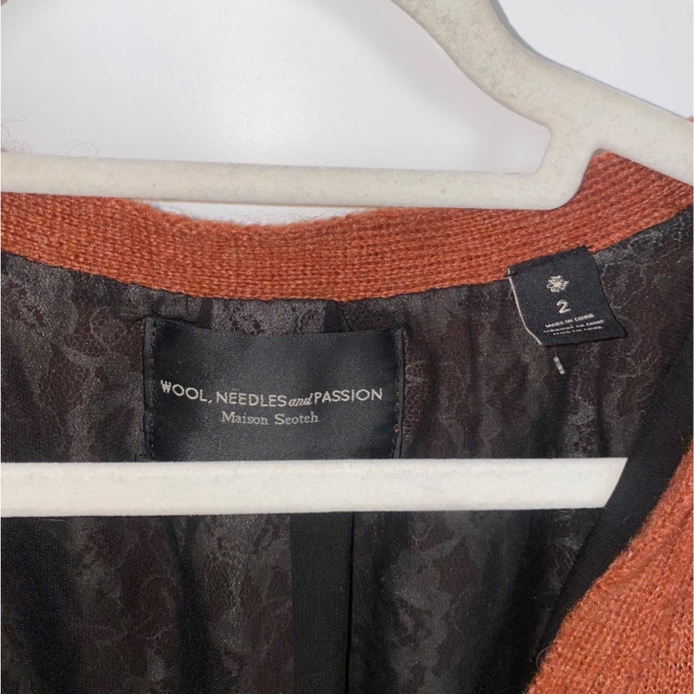Scotch & Soda Mohair Knit Cardigan V-Neck - Red Brown Rust - Picture 2 of 4